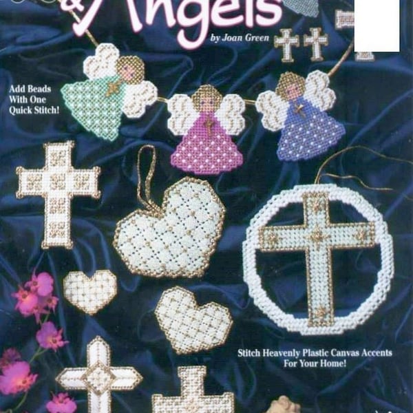 Plastic Canvas Digital PDF Pattern Cross and Angels Leaflets 10 Count Canvas