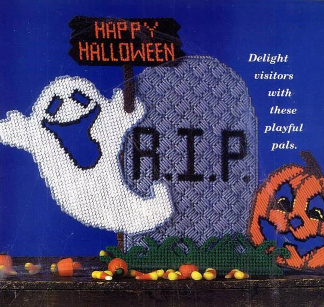 Plastic Canvas Digital PDF Pattern Happy Halloween Haunting - Etsy
