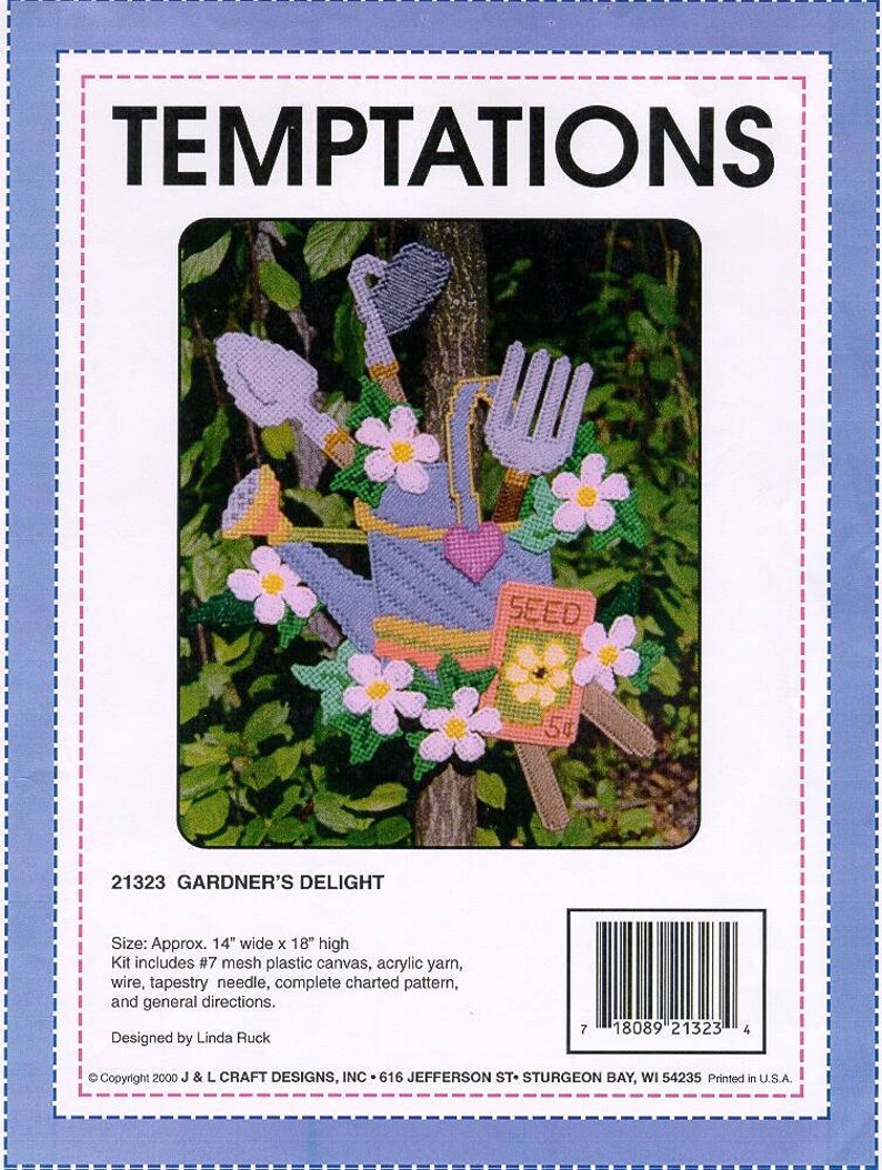 Plastic Canvas Digital PDF Pattern Gardeners Delight Wall Hanging