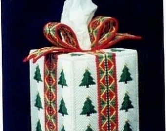 プラスチックキャンバス デジタル PDF パターン クリスマス パッケージ ティッシュ ホルダー