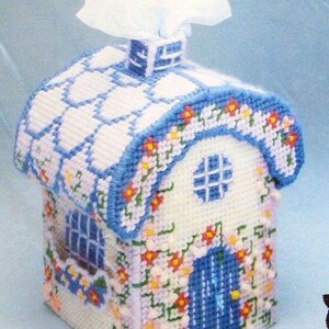 Plastic Canvas Digital PDF Pattern English Cottage Tissue Cover