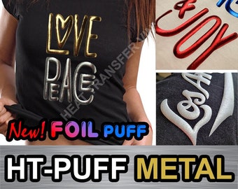 HTV 3D Puff Metal Heat Transfer Vinyl for T-shirts 20 Roll matte