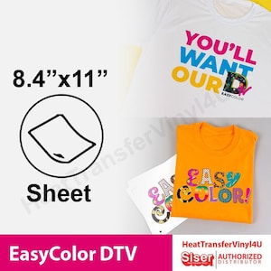 Siser Easycolor DTV 10 Sheet Pack, Printable Inkjet Vinyl, Inkjet
