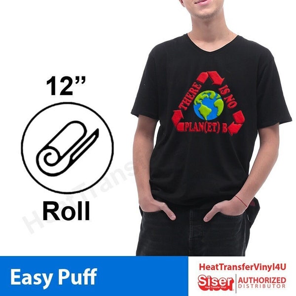 Siser Easy Puff 12 "HTV für T-Shirts (Rolle) * Mehrere Längenoptionen Bügeln auf Vinyl