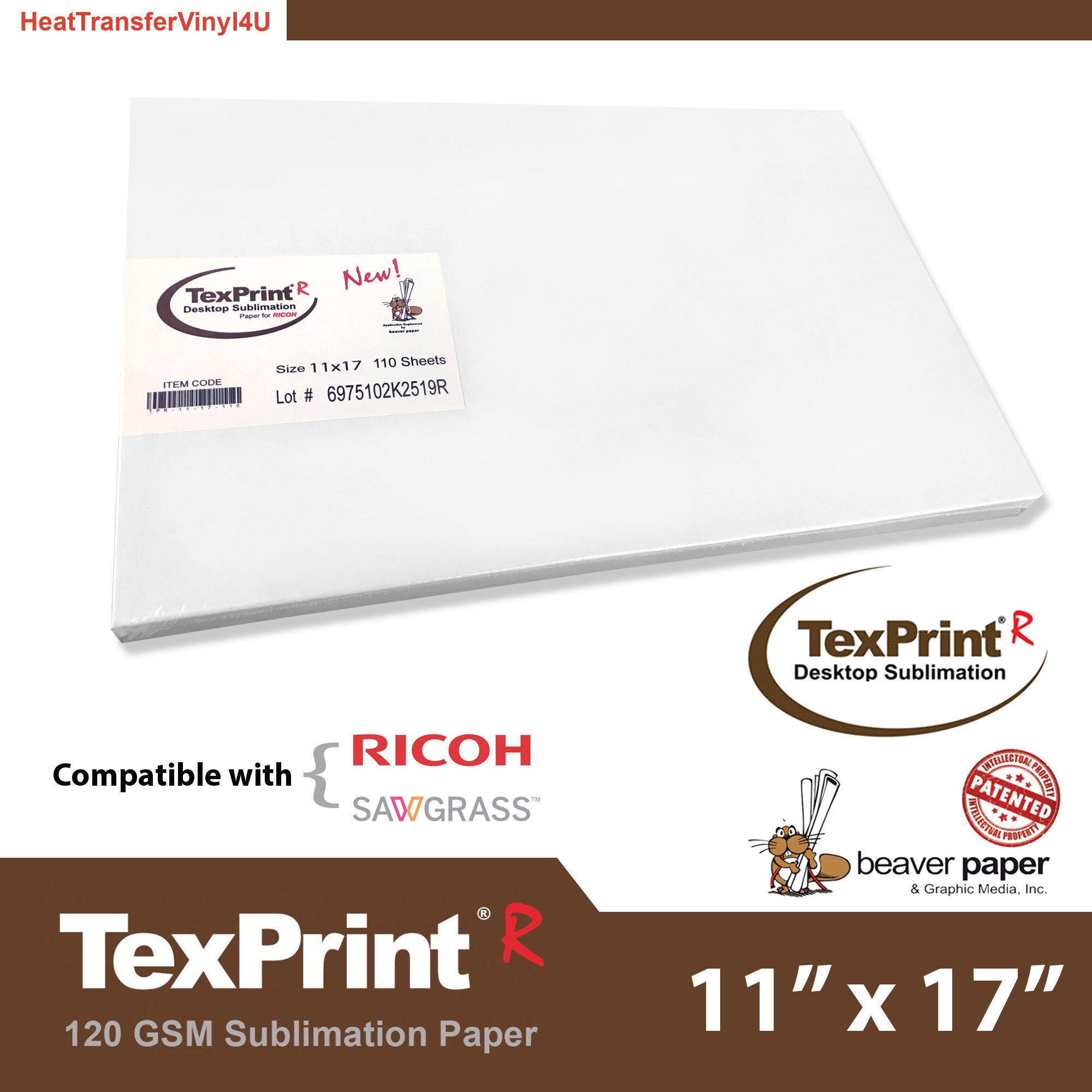 Sublimation Transfer paper, Beaver Texprint R Transfer Paper 13x19  Sublimation, sublimation paper, sublimation transfer paper