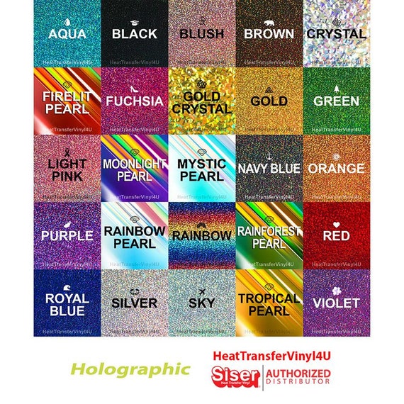Holographic Crystal Gold 20 Heat Transfer Vinyl Film By The Yard