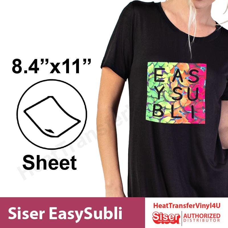 Siser Easysubli Heat Transfer Vinyl 10 Sh 8.4x11 NEW 