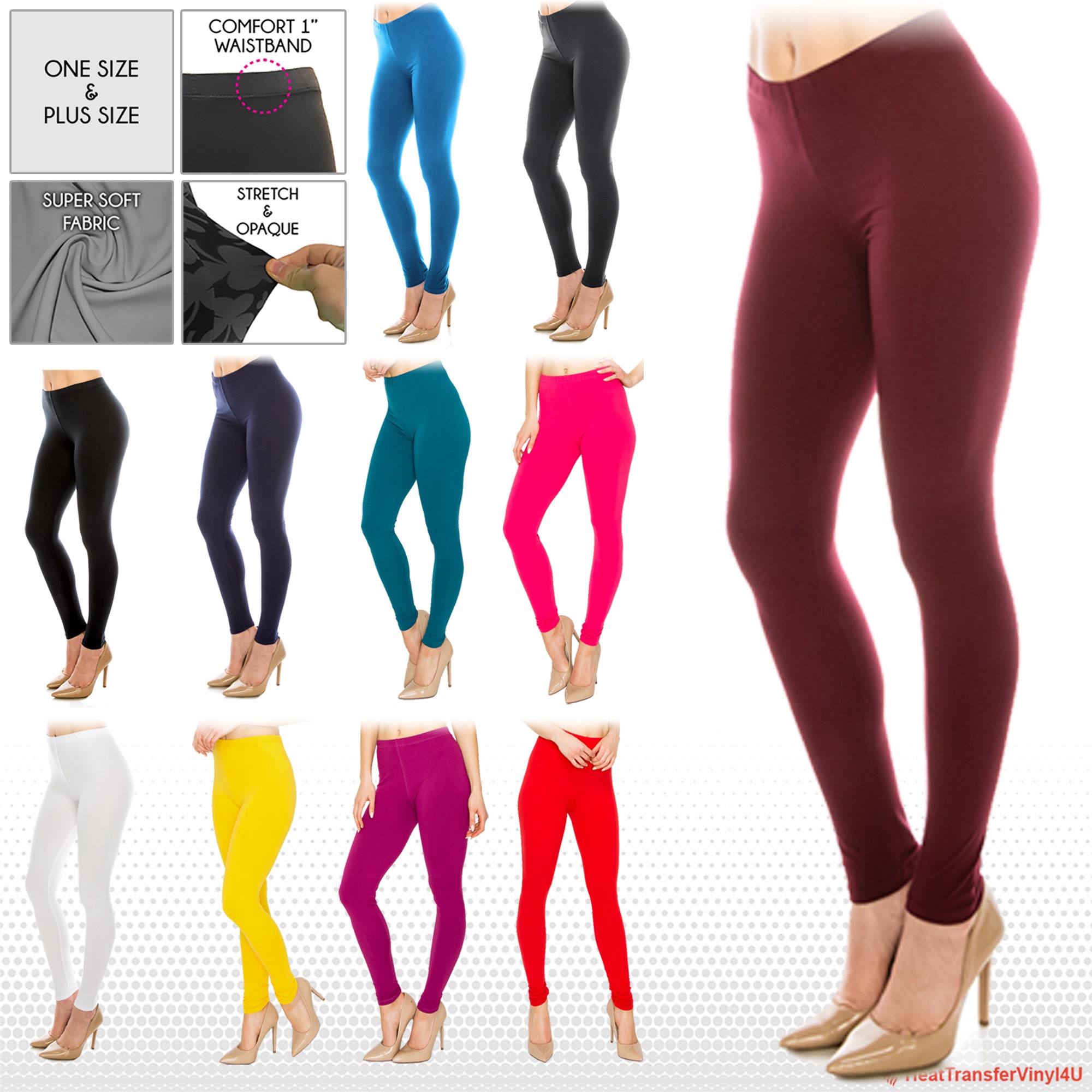 Womens Buttery Ultra Soft Premium Solid Color Leggings One Size and Plus  Size FREE SHIPPING 