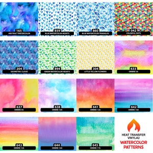 Watercolor / Ombre Patterned Vinyl for HTV Heat Transfer Iron On / Adhesive Outdoor Vinyl *FREE SHIPPING*
