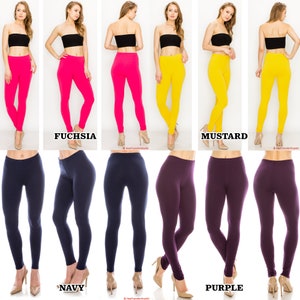 Women's Premium Ultra Soft Solid Color Leggings Combined Shipping Discount image 4