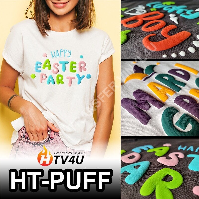 PUFF HTV 30 Colors Available - Heat Press Transfer Vinyl 19 Width