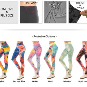 Women's Tie Dye High Waist Ultra Soft Premium Yoga Pants Leggings free ...