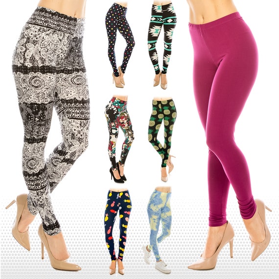 Women's Ultra Butter Soft Patterned and Solid Color Leggings one Size and  Plus Size -  Canada