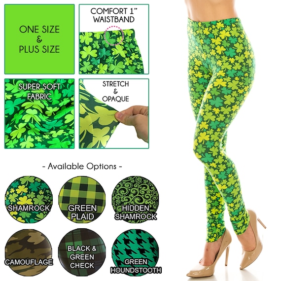 Buttery Smooth Green Plaid High Waisted Leggings