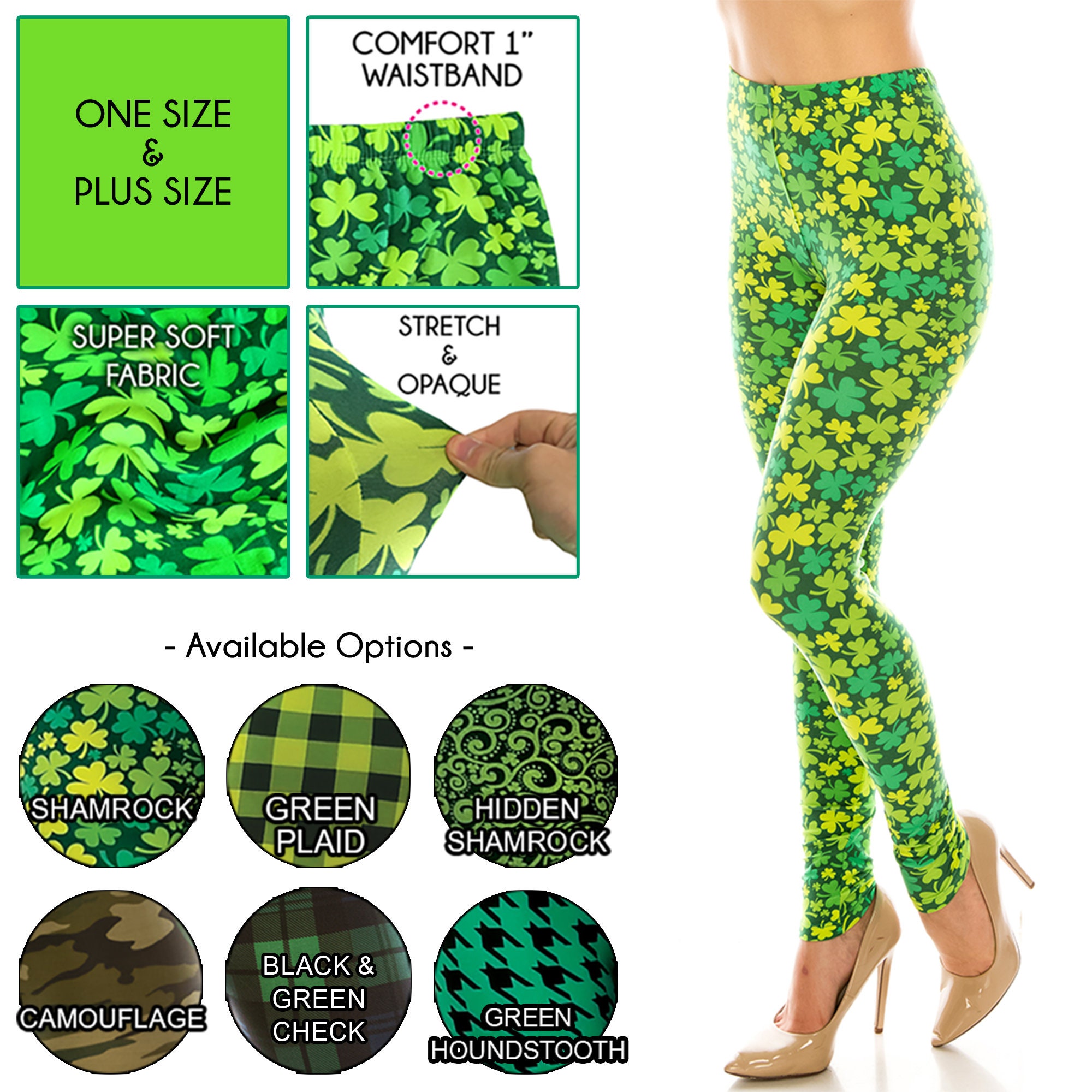 Ctxxun St Patricks Day Fleece Lined Leggings Women,Funny Warm Breathable  Fleece Leggings Print Skinny Tights Pants : : Clothing, Shoes 