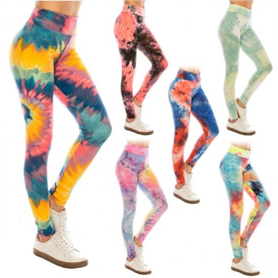 Dames Tie Dye High Waist Ultra Soft Premium Yoga Pants Leggings