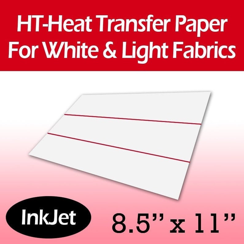 HT Inkjet Heat Transfer Paper White /light Fabrics 8.5 X Etsy