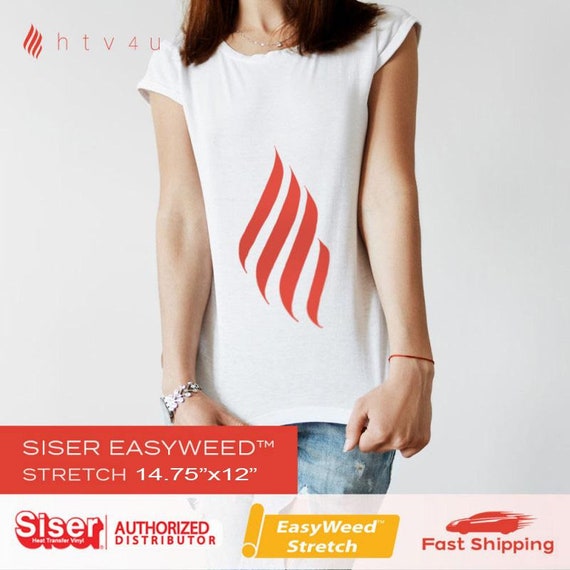 Siser EasyWeed Stretch Heat Transfer Vinyl (HTV) - Black, 15 in x 1 Foot Sheet