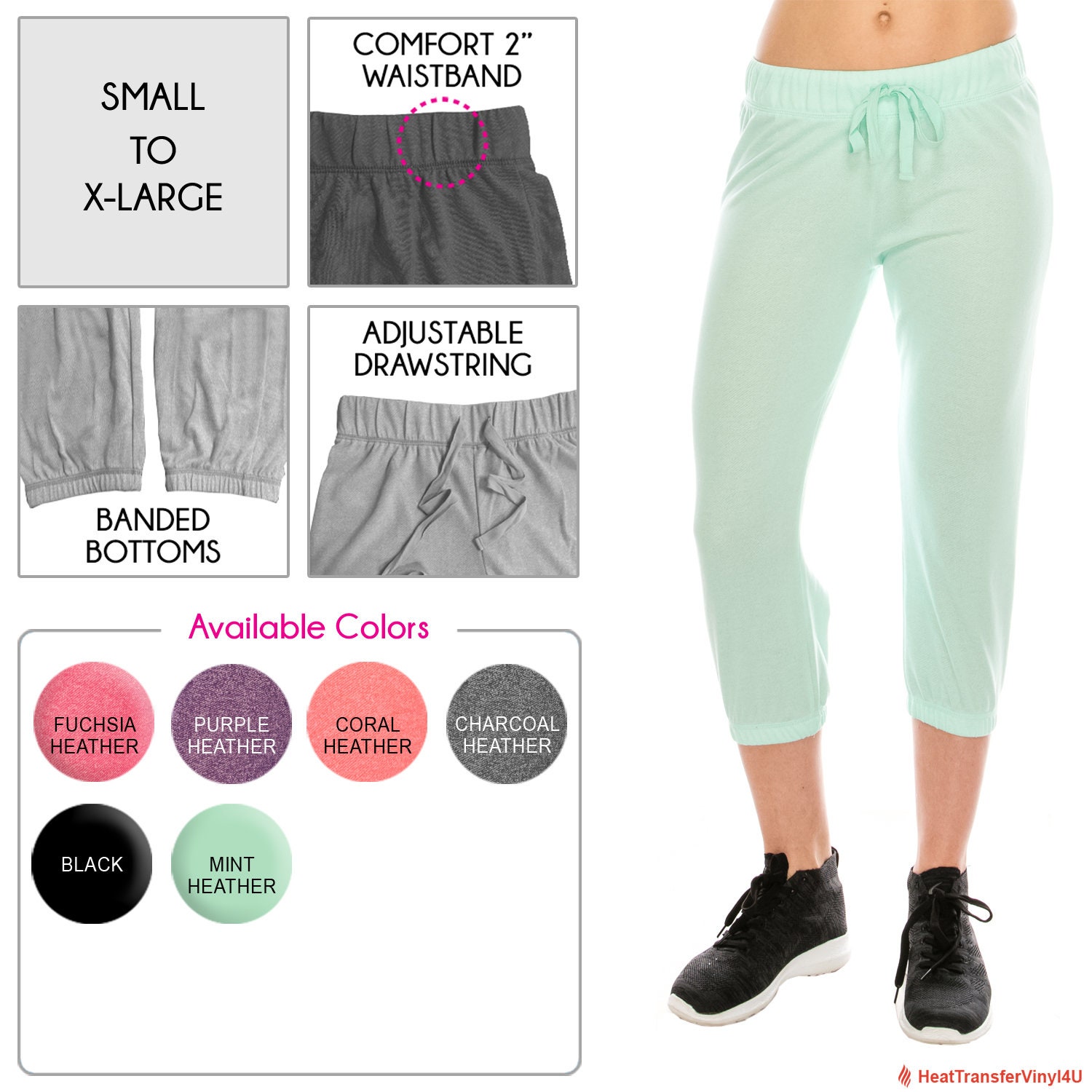 Womens Capri Joggers size Options - Etsy