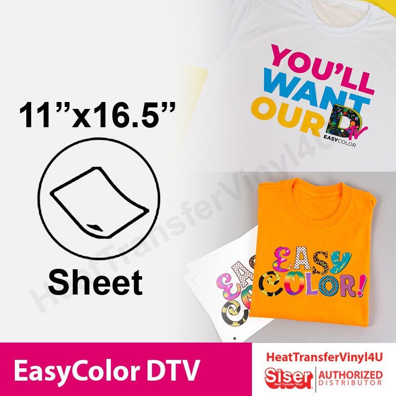 Easycolor DTV Siser Printable HTV for Inkjet Printers Printable Heat  Transfer Vinyl to Print on Household Inkjet Printers 