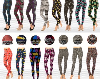 Women's Ultra Butter Soft Patterned and Solid Color Leggings one Size and  Plus Size 