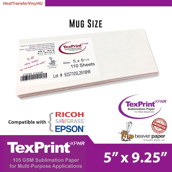 Texprint XPHR Sublimation Paper 5 X 9.25 mug Size free Shipping 
