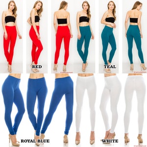 Women's Premium Ultra Soft Solid Color Leggings Combined Shipping Discount image 3