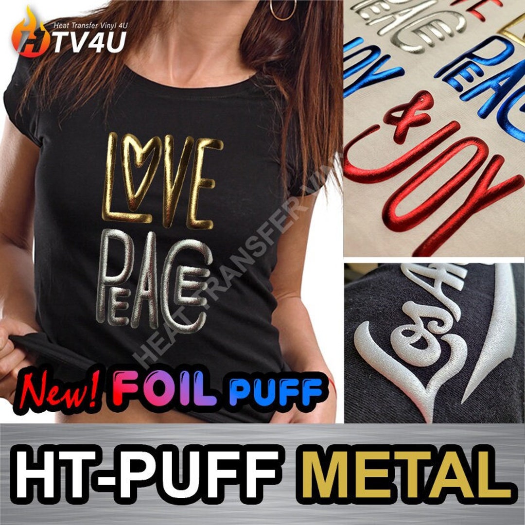 HTVRONT 3D Puff Heat Transfer Vinyl Roll Iron T-Shirts 10 x 6ft HTV Heat  Press 