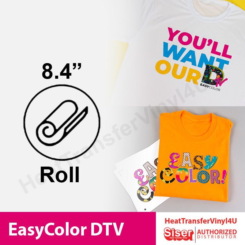 Siser EasyColor DTV Inkjet Printable Heat Transfer Craft Vinyl Roll - 20 x  10' 