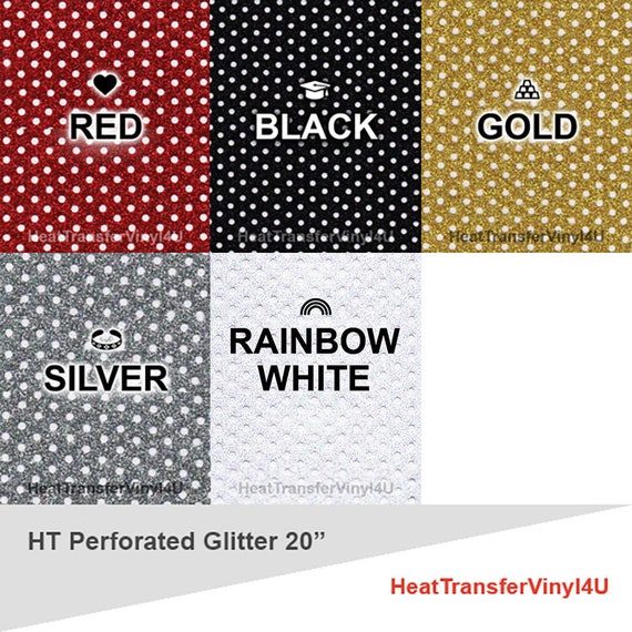 Siser Glitter HTV 20 x 12 Sheet - Iron on Heat Transfer Vinyl (Rainbow  White)