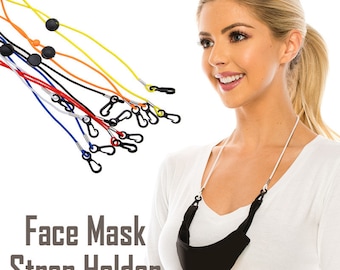 Adjustable Face Mask Elastic Lanyard Strap Holder for Kids Adults Made in USA