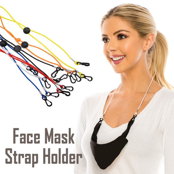 Adjustable Face Mask Elastic Lanyard Strap Holder for Kids Adults Made in USA