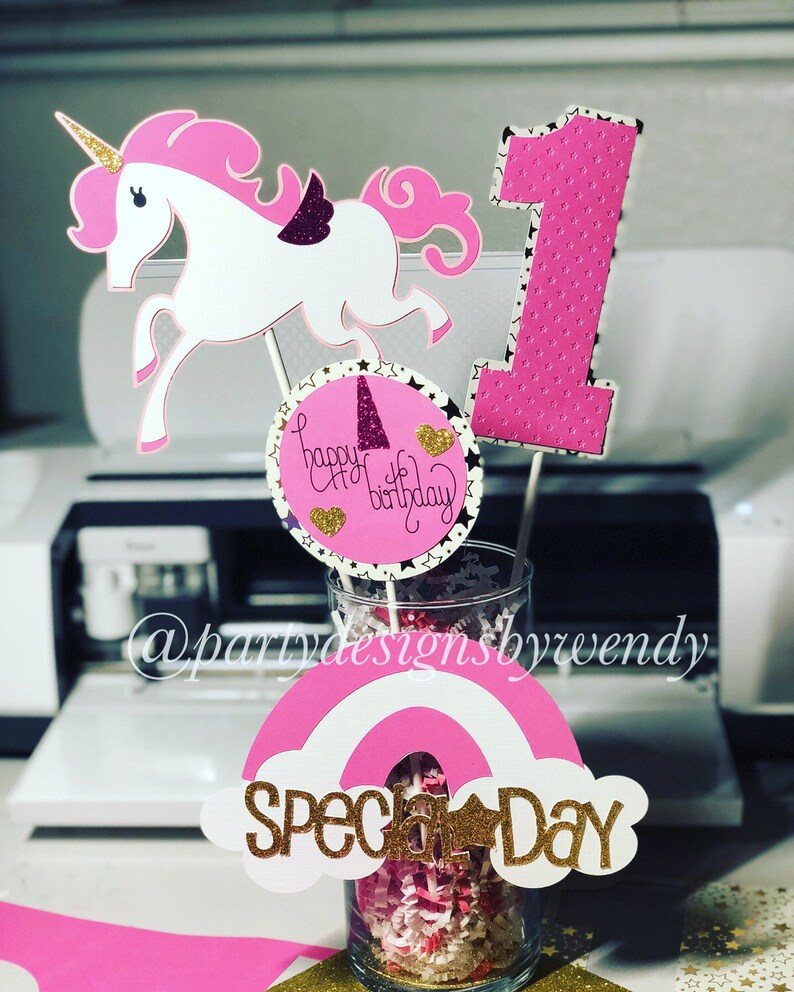 Unicorn Centerpiece set of 4 cutouts