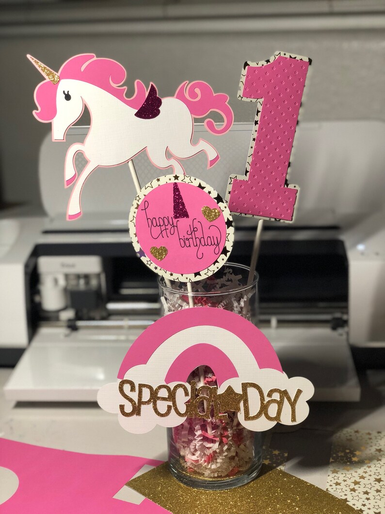 Unicorn Centerpiece set of 4 cutouts
