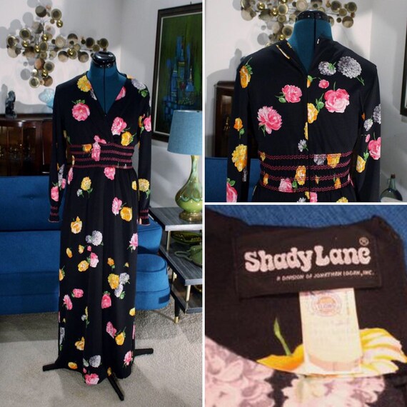 Vintage Dress by Shady Lane 1960s Dress Maxi Dress