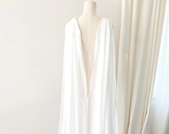 Wedding Cape, wedding bridal Shoulder cover up, Bridal Jacket cape, wedding cape, modern wedding cape, chiffon Watteau train - AIDA