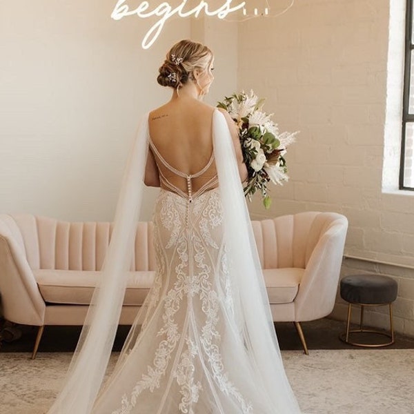 ELISE// Tulle Wedding Wings Veil, wedding bridal wings, Bridal shoulder wings, unique modern wedding wings cape, shadow wings bridal cloak