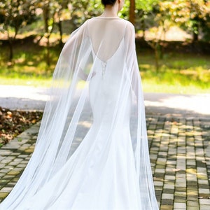 TALIA // Transparent Soft Tulle Wedding Cape Jacketwedding - Etsy