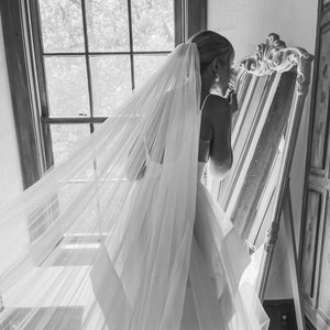 Extra wide cathedral Wedding Veil tulle Bridal Wedding Veil Ivory Bridal Veil long veil wide wedding veil cathedral length veil tulle /GWYN