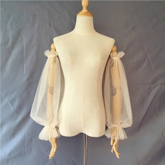 ESTORIA // Tulle Ruffle Detachable Sleeves Wedding Bridal Arm - Etsy