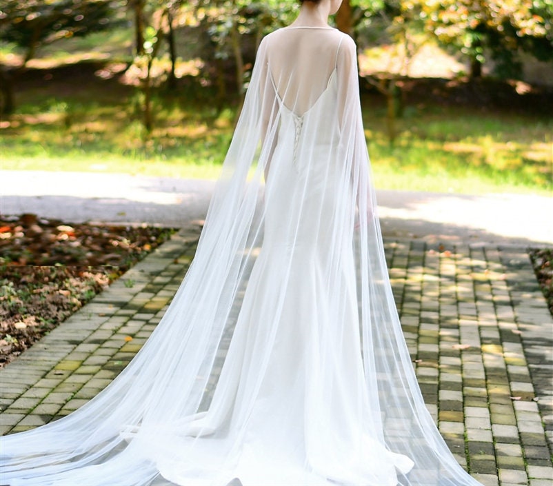 TALIA // Transparent Soft Tulle Wedding Cape Jacketwedding - Etsy