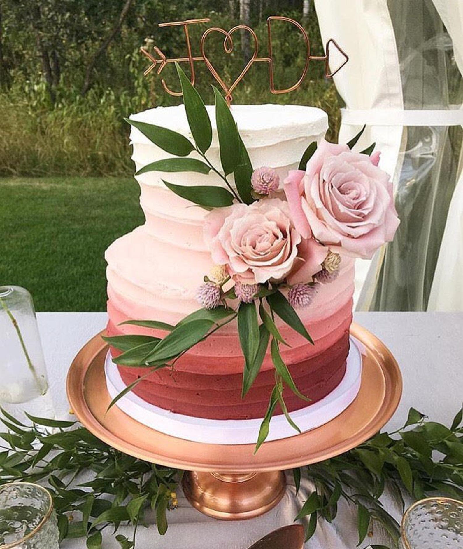 Wire Cake Topper Personalized Cake Topper Custom Cake Etsy