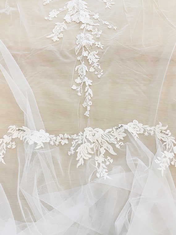 BERNA // Lace Tulle Wedding Overskirt, Simple Wedding Bridal Skirt