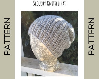 Knitting Pattern for Slouchy Knitted Hat