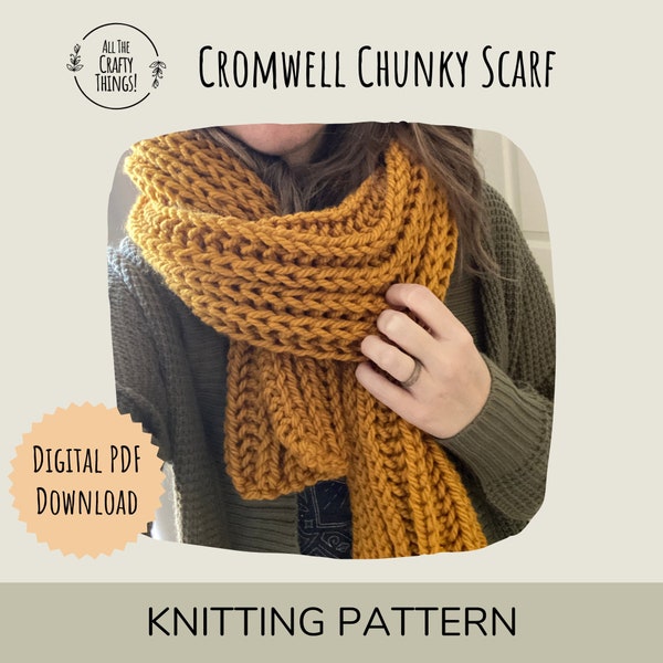 Knitting Pattern for Cromwell Chunky Scarf