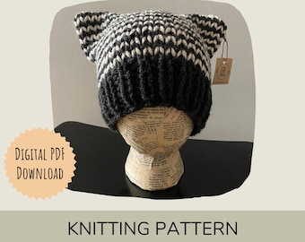 Knitting Pattern for Joslin Striped Cat Hat