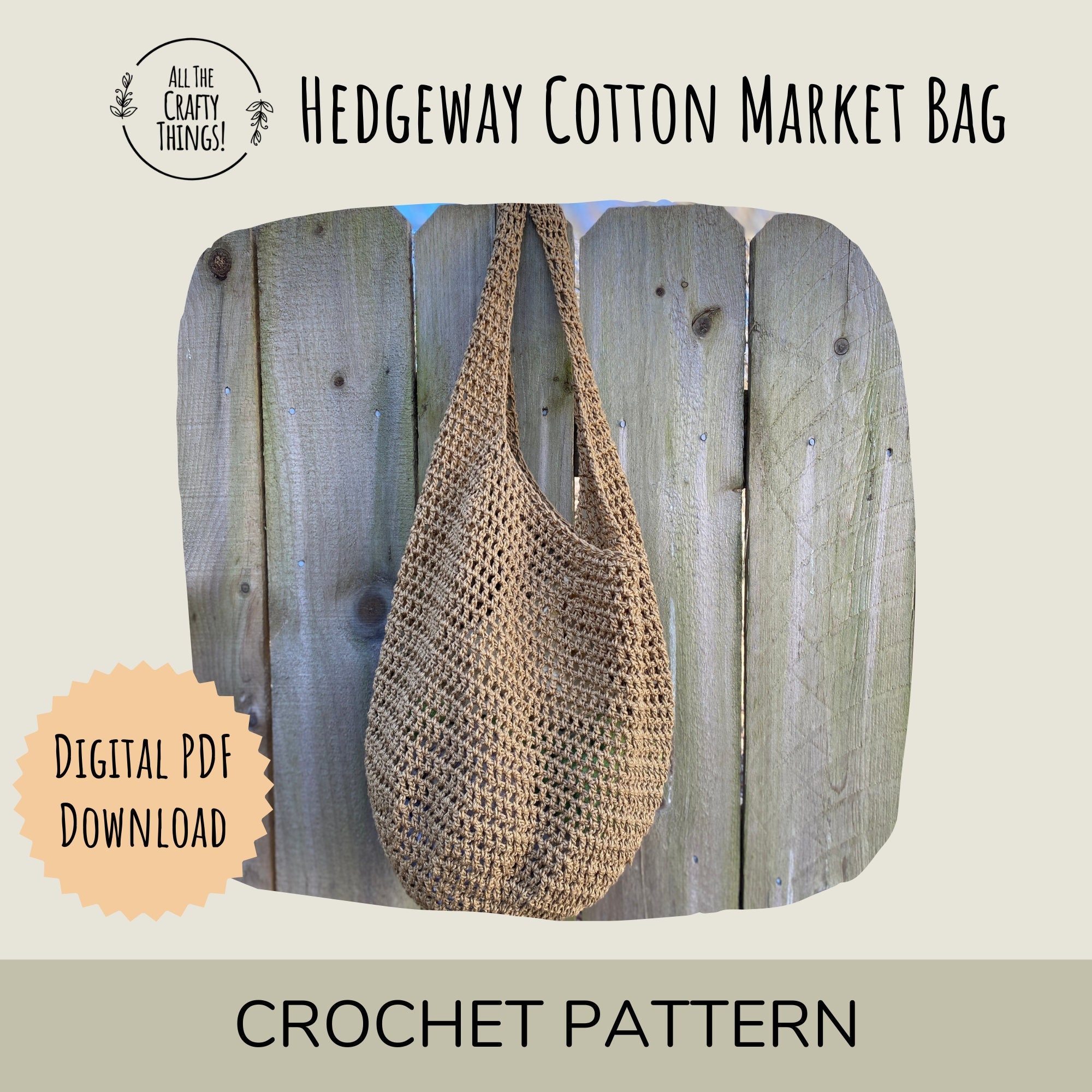 Crochet cotton market bag pattern sale