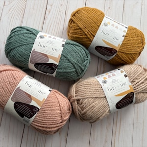 Lion Brand Hue + Me Yarn - Bulky Wool Acrylic Blend Yarn - Many Colors Available