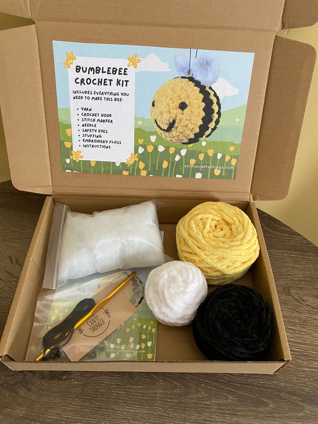 Bumblebee Crochet Kit Amigurumi Bee Easy Crochet Starter Etsy