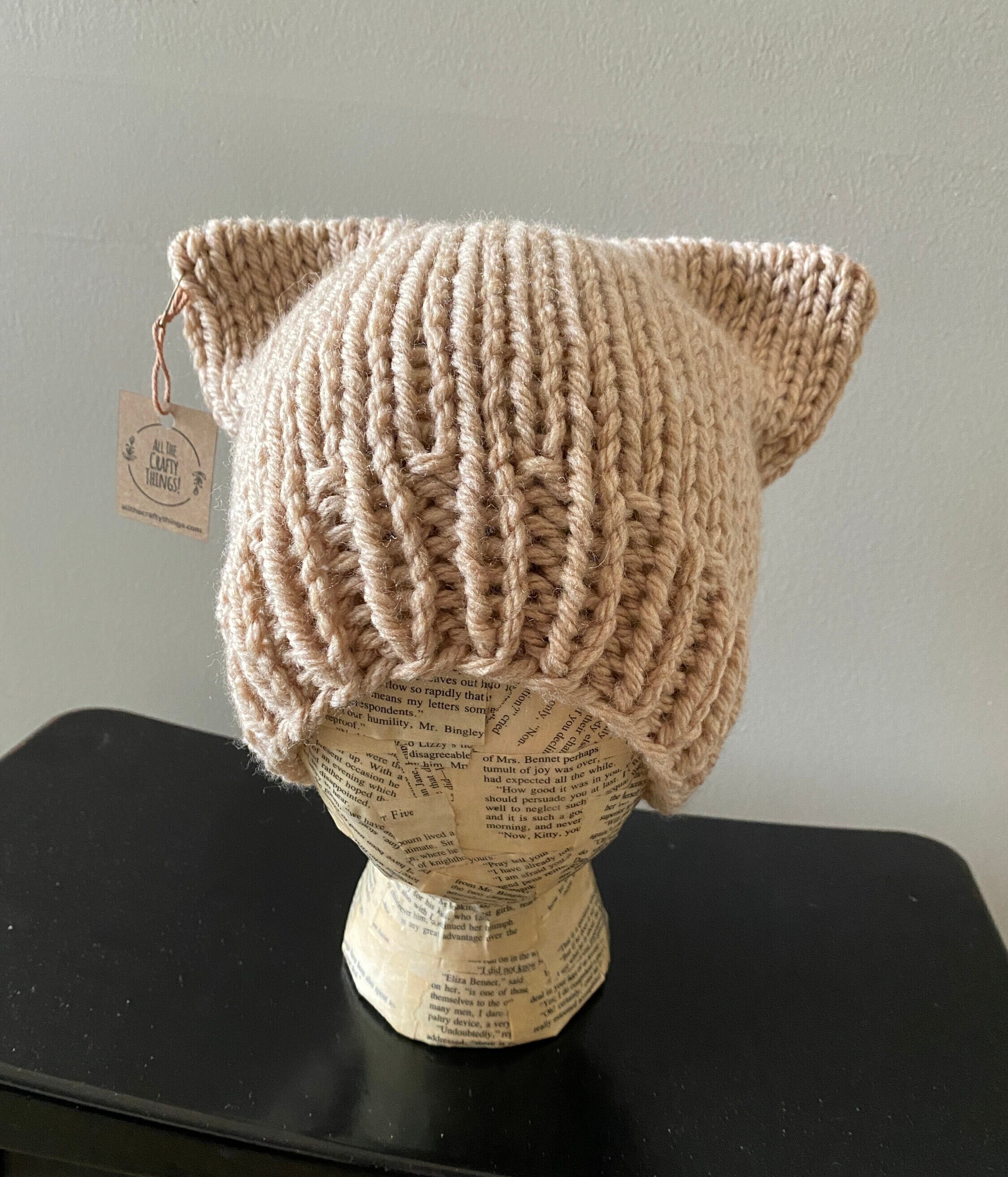andwang fluffy cat knit hat